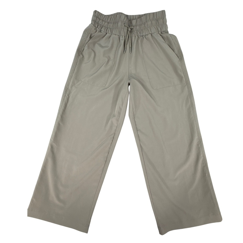 Mondetta Womens XS Olive Green Wide Leg High Rise Drawstring Elastic Waist Pants